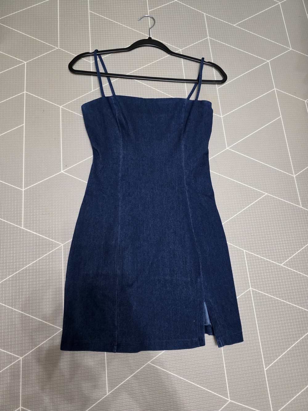 Susana Monaco Dark Blue Denim Mini Dress with Spaghetti Straps